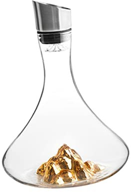 CIYODO 1pc Iceberg Decanter Wine Bottle Aerator Wine Pitcher Decanter Fast Decanter Juice Decanter U Shape Wine Decanter Whiskey Decanter Drink Dispenser Wine Pour Crystal Golden