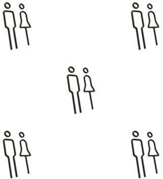 Lot de 5 panneaux de toilettes légers pour homme et femme Noir