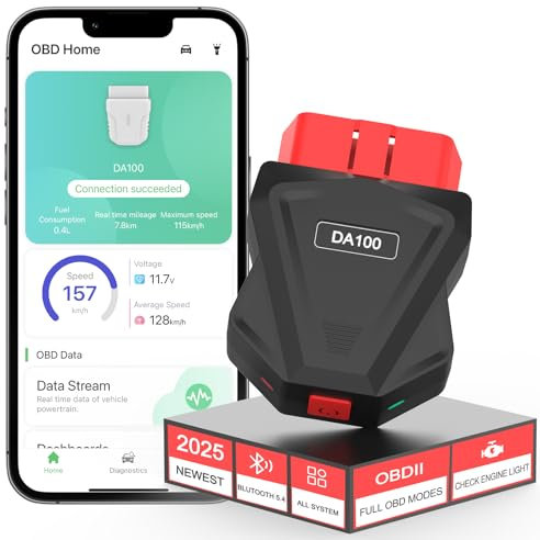 OBD2 Diagnosegerät Auto OBD Bluetooth 5.4 Adapter OBD-II Diagnosewerkzeuge mit Modus 6/8 & I/M Bereitschaft Fehlerauslesegerät Lesegerät KFZ Diagnosegerät für Alle Fahrzeuge Auslesegerät nach 1996