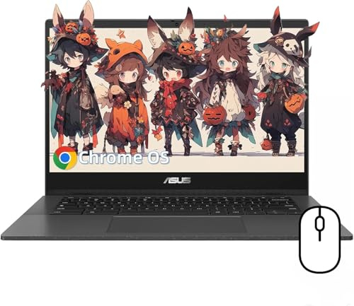 ASUS Chromebook da 14 pollici per studenti, display FHD da 14 pollici, MediaTek Kompanio 520, 4 GB di RAM, 64 GB eMMC, grafica MediaTek, Bluetooth, Wi-Fi, Chrome OS