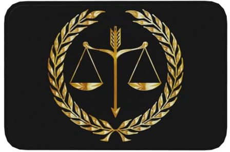 OOAHJEID Fußmatte Badteppich Teppich Gesetz Goldene Waage der Gerechtigkeit Vordereingangsmatte Anwalt Legal Party Badezimmer Küche Fußmatte Wohnzimmer Teppich