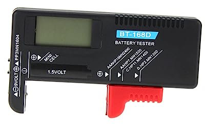 Veemoon 9v Portable Battery Tester Digital Lcd Display Accurate Voltage for Aa Aaa and Button Cell Batteries for Home Use