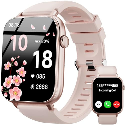 OUKITEL Montre Connectée Femme Homme,1.83HD Smartwatch avec Appel Bluetooth,Montre Sport avec 100+Sportifs,Smart Watch avec Podometre,Cardio et Sommeil,Etanche IP68,Montre Femme pour iOS Android Rose