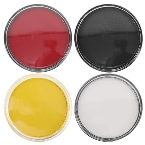 Gatuida 4 Schachteln Halloween-Clown-Cosplay-Gesichtsfarbe – Gesichtsbemalungspigment auf Wasserbasis, waschbare Gesichtsfarbe für Party-Make-up für Erwachsene und Kinder, 30 g/Schachtel