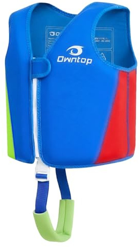 Owntop Gilet da Nuoto per Bambini - Giacca da Nuoto con Braghetta Regolabile | Giubbotto in Neoprene | Giubbotto Galleggiante Leggero | Per Bambini e Bambine 5-8 Anni
