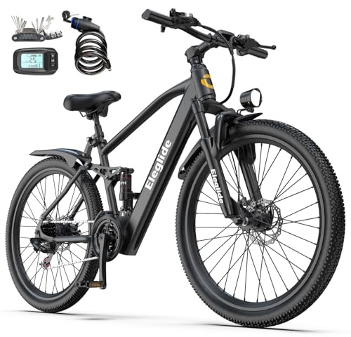 Eleglide E-Bike 26 mit 7-Gang Schaltung 250W Motor 10Ah Akku Höchstgeschwindigkeit 25km/h Hochkohlenstoffstahlrahmen LCD Display City Elektrofahrrad