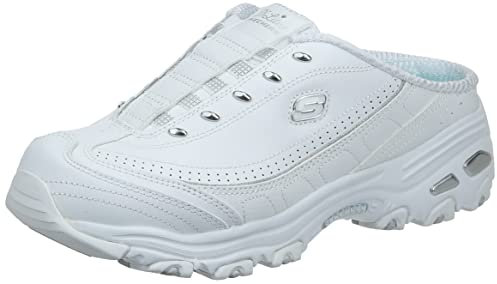 Skechers Sport Women's D'lites Bright Sky Fashion Sneaker, White/Silver, 39.5 EU
