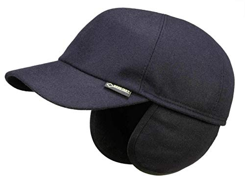 Göttmann Monaco Gore-Tex Baseballcap mit Ohrenklappen aus Wolle - Marine (55) - 55 cm