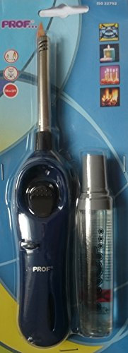 WS Robustes Stabfeuerzeug mit Nachfüllflasche - 22 cm lang (Benzin, Metall, Blau)