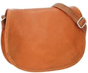 Gusti Leder Umhängetasche – Holly Damen Handtasche aus echtem Ziegenleder in Braun, Vintage-Look, vegetabil gegerbt, Magnetverschluss, passend für 7,9-Geräte, ideal für Alltag & Freizeit