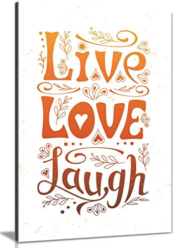 Kunstdruck auf Leinwand, Motiv Live Love Laugh, 45,7 x 30,5 cm