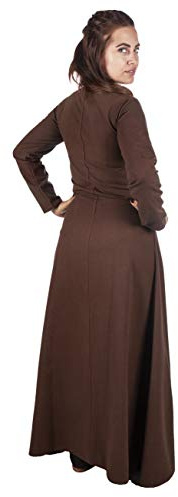 Andracor - Langes Mittelalter Unterkleid aus Baumwolle - Verkleidung - Kostüm - Wikinger, Fantasy & Cosplay - XL - Braun