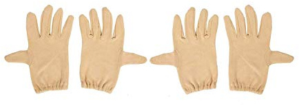 DIGITAL SHOPEE Guantes de media mano de algodón con protección solar para hombres y mujeres (color piel), paquete de 2