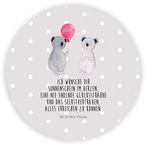 Mr. & Mrs. Panda Rund Magnet Koala Luftballon - Geschenk, Souvenir Magnet, Notiz Magnet, Geburtstag, Dekomagnet, Motivmagnete, Kühlschrankmagnet,