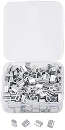 INCREWAY Lot de 200 manchons en aluminium M2 à trou unique ovale pour câble métallique et câble de 2 mm de diamètre