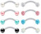LAURITAMI Augenbrauen Piercing Banane 8mm Edelstahl 1.2mm Curved Barbell Rook Helix Tragus Cartilage Ohr