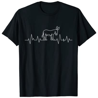 Esel Herzschlag Tier Bauernhof Bauer Landwirt Geschenk T-Shirt