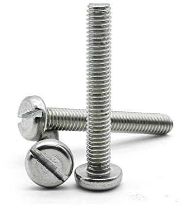 Hippo Hardware M3 (3mm X 30mm) Slotted Pan Head Machine Screws A2 Stainless Steel Slot Bolts (Pack of 5)
