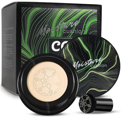 Thnkstaps Luftkissen CC Creme BB Cream Mushroom Head Air Cushion BB Cream Make up Concealer für Gesicht und Hals Langlebig und Perfekte Abdeckung Feuchtigkeitsspendende Concealer für alle Haut Ivory