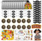 Leesgel Piraten Party Mitgebsel, 156 Stück Piraten Accessoires mit Piraten Augenklappe Edelsteine Münzen Ringe Schnurrbart Temporäre Tattoos, Piraten Spielzeug Geschenke Kinder Geburtstag Party Deko