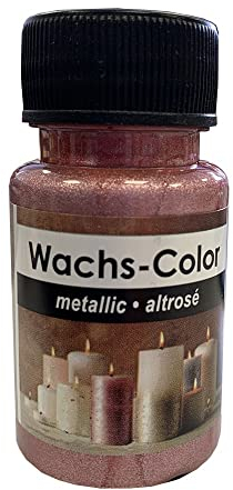 Ideen mit Herz Cera de color metalizado, ideal para pintar velas, 50 ml (rosa envejecido)