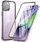 MIMGOAL Hülle für iPhone 14,Magnetische Adsorption Metallrahmen 360 Grad Full Body Handyhülle Vorne hinten Gehärtetes Glas Ganzkörper Schutzhülle Einteiliges Dünn Transparente Cover,Violett