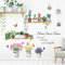 DECOWALL DS9-8055 Green Potted Plants Wall Stickers Tropical Flowers Plant Pots Decals Removable for Living Room Bedroom Art Decoration Home Décor DIY Murals Self Adhesive