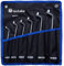 TecTake 6 pc Double Ring Spanner Set | Compact Spanner Set w/ 10 Sizes, roll case & Durable Materials | 402492-UK