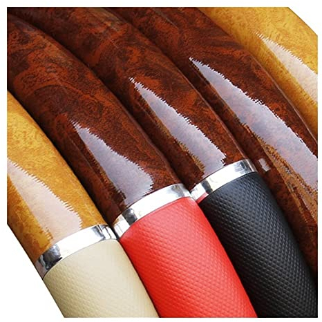 Lenkradabdeckung Universal 37-38cm Auto Auto Lenkradbezug Mahagoni Holz Lederrad Auto Lenkradbezüge Autoinnenausstattung Auto Lenkradabdeckung (Farbe : A)
