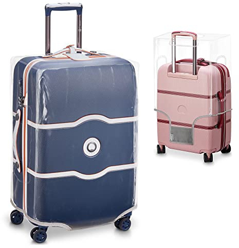 Fifteen Branches Clear Luggage Cover Protector - TSA Approved, 20-Inch Transparent Suitcase Cover with Handle Openings, Premium Waterproof Luggage Protector