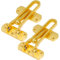 Topbuti Home Security Door Lock, 2 Pack Latch Guard Clasp Front Door Locks for Kids, Home Reinforcement Lock for Swing-in Doors, Hotel Door Latches, Thicken Solid Aluminium Alloy (Brass)