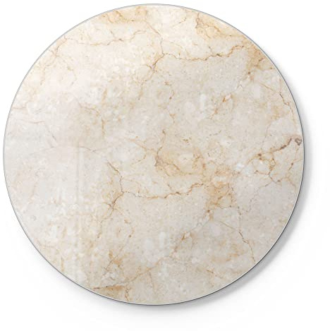 DEQORI Schneidebrett aus Glas | rund Ø30 cm | Motiv Miteinander verschmolzen | Design Schneideplatte für Küche | Frühstücksbrett antibakteriell & rutschfest | Glasplatte & Servierplatte