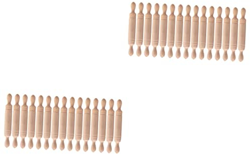 SAFIGLE 30 Stk Mini Nudel Holz Nudelholz Spielzeug Frühpädagogisches Spielzeug Jahrgang Mini-nudelholz Aus Holz Kleine Teigrollen Miniatur-holzwalze Holzrolle Spaghetti Französisch Kind