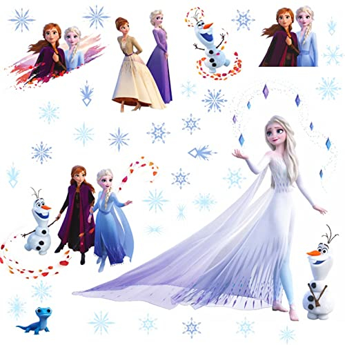 2Pcs Frozen Sticker, Wandaufkleber Babyzimmer, Wandtattoo Mädchen, Mädchen Prinzessin Wandsticker, Babyzimmer Wandaufkleber, 30cm×60cm Für Kinderzimmer Babyzimmer Schlafzimmer Wanddekoration