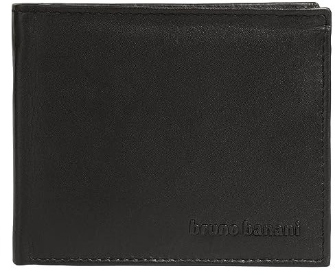 bruno banani kleine Geldbörse im Querformat Echt Leder Herren | Kompakte Geldbörse, RFID-Schutz, 15 Fächer, 2-Fach klappbar, stilvolles Portemonnaie | 021910