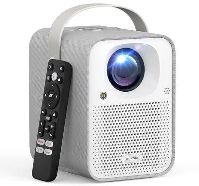 ETOE Seal Android 11.0 Projector, 4K Supported Mini Projector, Video Projector with ESPN, Prime Video, YouTube, 5G Wi-Fi & Bluetooth, Keystone Correction, Compatible with iOS/Android/Windows/USB/HDMI
