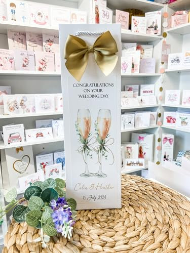 Wedding Day Gift Bag For Champagne Wine Bottle Present, Congratulations