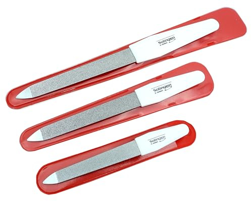 3 Profi Nagelfeilen Solingen original H.Herder Saphir Feile Maniküre Nagelfeile Metall Fein Grob Set Solinger Qualität