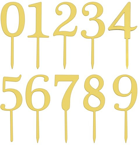 Honbay 20PCS 0-9 Number Cake Toppers Acrylic Number Cake Toppers for Birthday Party Wedding Anniversary