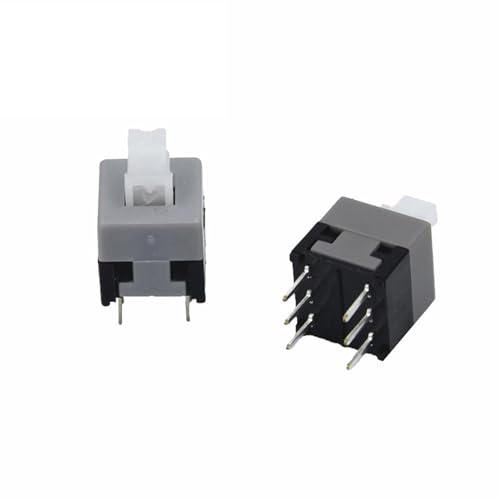 100PCS Mini Druckschalter 6Pin Push Tactile Power Micro Schalter Selbst Lock On/Off-Taste Rast Schalter 8,5X8,5mm 8,5 * 8,5mm