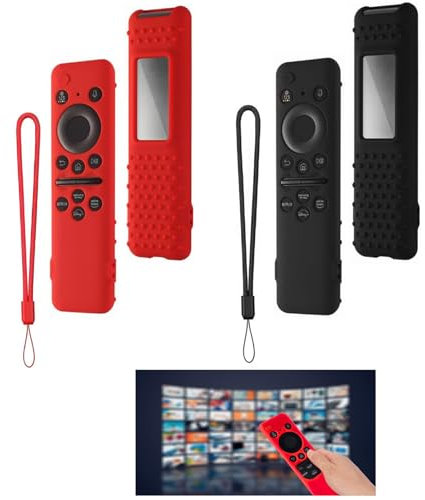 2 Piezas Funda Mando a Distancia, Compatible con Samsung Smart TV BN59-01432A/01432J,TM2360E/TM2361E Carcasa de Silicona Funda de Silicona Extensible Universal Antideslizante Prueba de Golpes Lavable