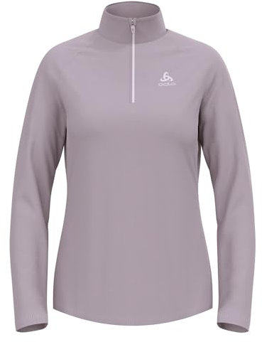 Odlo Fleecepullover Damen Besso I Midlayer mit Halbreißverschluss I Langarm Wandershirt Langarm Wandershirt mit 1/2 Reißverschluss I Damen