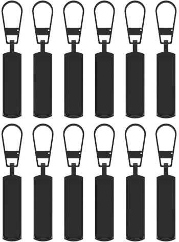 Cerniera Tira Sostituzione, 12 Pcs Cursore Rimovibile per Cerniere Lampo, Cursore Cerniera Universale, Cursori in Metallo per Cerniere sia per Abbigliamento, Jeans, Zaini e Valigia