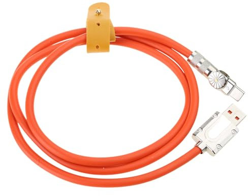 Rudiaoa USB Zu USB C Kabel 120W 180 Rotierende Kopf Mit LED USB C Ladungskabel Schnelles Für Handy Tablet