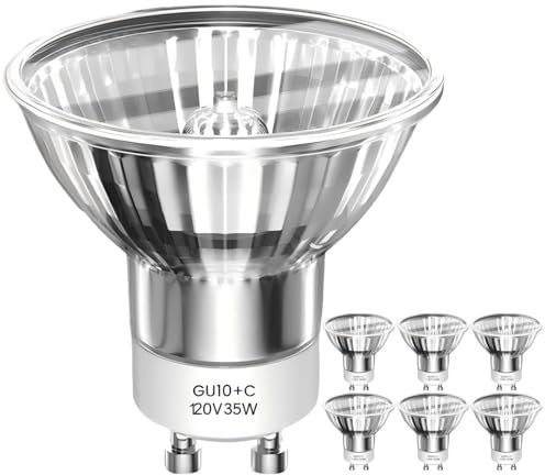 RAGFOZ GU10 Halogen Leuchtmittel 35W 230V, dimmbar, 2800K Warmweiß, Halogen Reflektor, MR16 Lampe für Einbauleuchten, Spotbeleuchtung, Kerzenwärmerlampe, 420Lm, 6er Pack