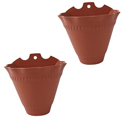 KONTONTY 1 Satz Wandharz Blumentopf Pflanzenwand Hanging Pflanzer Wandtopf Montiert Außen Pflanzgefäß Zum Aufhängen An Der Wand An Der Wand Befestigter Topf Rot 2 Stück