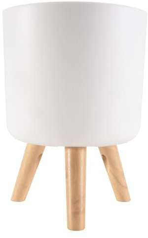 Pesfehhy Macetas Modernas con Patas de Madera, Soporte para Dormitorio, Sala de Estar, Maceta de Pie en Maceta, Macetas de JardíN para el Hogar, B