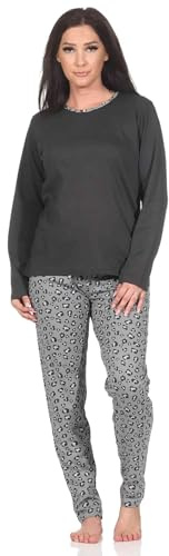 Normann Damen Langarm Schlafanzug Pyjama in wunderschönen Animal Print Look