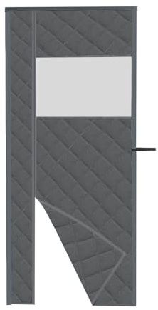 Rideau de protection thermique magnétique - 95 x 210 cm - Ouverture latérale - Protection contre le froid - Coupe-vent - Imperméable - Rideau de porte isolé thermiquement - Gris
