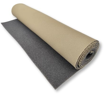 TAPHICEROS Dachhimmel Stoff, 200 x 180 cm, Beige, Meterware Textil Innenraumverkleidung Autostoff Reparatur Autohimmelstoff, Autohimmel, Bezugsstoff Polster, Auto Caravan Boot Wohnmobil DIY